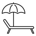 Relax beach chair icon, outline style