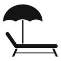 Relax beach chair icon, simple style