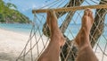 Relax on the Beach in Hammock, Haad Rin , Koh Pangang Royalty Free Stock Photo