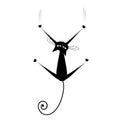 Relax. Black cat silhouette for your design Royalty Free Stock Photo