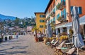 Relax in cafe on Piazza Giuseppe Motta, Ascona, Switzerland