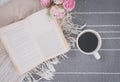 Relax coffee cup of hot drink and read a book Royalty Free Stock Photo