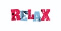 Relax Concept Colorful Stamped Word Illustration