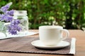 Relax with a cup of coffee in the garden