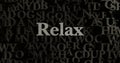 Relax - 3D rendered metallic typeset headline illustration