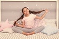 Relax and ease the transition to sleep. Bedtime concept. Calming activity for kids. Ways to relax before bedtime