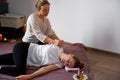 Relax and enjoy in spa salon, getting thai massage by professional masseur Royalty Free Stock Photo