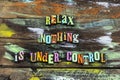 Relax relaxation life control learn personal unknown stress imagination Royalty Free Stock Photo