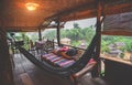 Relax hammock and bed with nature view