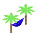 Relax hammock icon isometric vector. Downshifting work