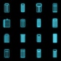 Relax inflatable mattress icons set vector neon