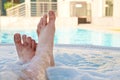 Relax in jacuzzi - point of view perspective Royalty Free Stock Photo