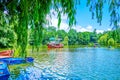 Relax on the lake in Sofiyivka Park, Uman, Ukraine