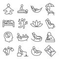 Relax line icons set on white background