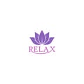 Relax lotus logo. Lotus flower icon isolated on white background