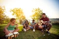 Relax with music and good company Royalty Free Stock Photo