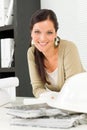 Relax professional architect woman smiling Royalty Free Stock Photo