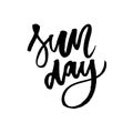 Relax it's sunday. Hand drawn lettering phrase isolated on white background. Vector illustration