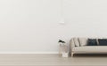 Relax space with background.brick wall and wood floor in living room.