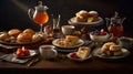 Relax and Unwind with an Exquisite Spread of Scones Sandwiches Cakes and Cookies for Your Afternoon Tea Food Photography Royalty Free Stock Photo
