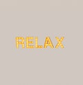 Relax vintage light sign 3d render.