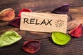Relax word in card Royalty Free Stock Photo