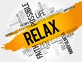Relax word cloud Royalty Free Stock Photo
