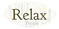 Relax word cloud. Royalty Free Stock Photo