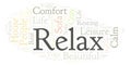 Relax word cloud. Royalty Free Stock Photo