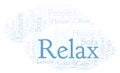 Relax word cloud. Royalty Free Stock Photo