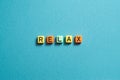 Relax - word concept on cubes Royalty Free Stock Photo