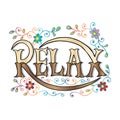 Relax word lettering. Greeting and invitation card Royalty Free Stock Photo