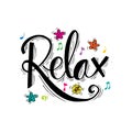 Relax word lettering. Royalty Free Stock Photo