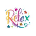 Relax word lettering. Royalty Free Stock Photo