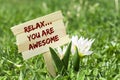 Relax you are awesome Royalty Free Stock Photo