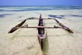 Relax of zanzibar africa coastline boat pirague in blue