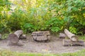 Relaxation area inside the forest Royalty Free Stock Photo