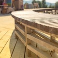 Relaxation area in the Park wooden bench. Royalty Free Stock Photo