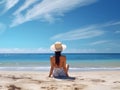 Relaxation Beach Woman Vacation Outdoors Seascape Concept