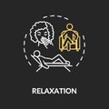 Relaxation chalk RGB color concept icon