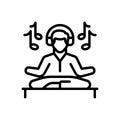 Black line icon for Relaxation, mental repose and stress