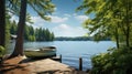 relaxation lake boat dock Royalty Free Stock Photo