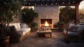 relaxation outdoor patio fireplace Royalty Free Stock Photo