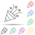 Relaxation in party multi color set icon. Simple thin line, outline of relaxation icons for ui and ux, website or mobile Royalty Free Stock Photo