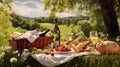 relaxation picnic wine Royalty Free Stock Photo