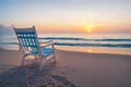 Relaxation Station at Sunset Beach.AI Generated Royalty Free Stock Photo