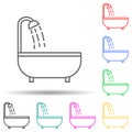 Relaxation in take a bath multi color set icon. Simple thin line, outline of relaxation icons for ui and ux, website or mobile