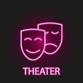 relaxation in theater neon style icon. Simple thin line, outline vector of relaxation icons for ui and ux, website or mobile Royalty Free Stock Photo