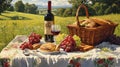 relaxation wine picnic Royalty Free Stock Photo