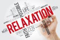 Relaxation word cloud collage with marker, concept background Royalty Free Stock Photo
